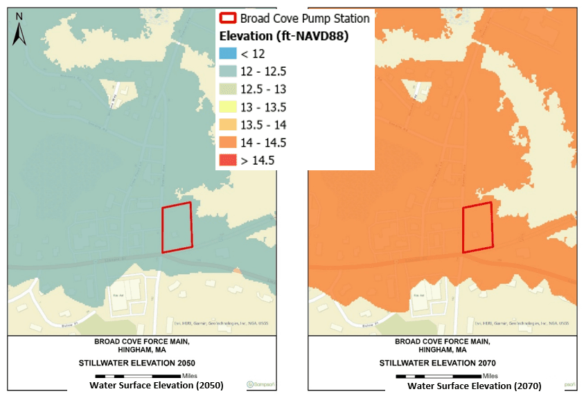 Broad Cove Pump Station Water Surface Elevations