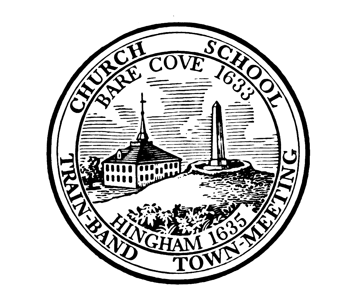 Hingham Town Seal Black & White