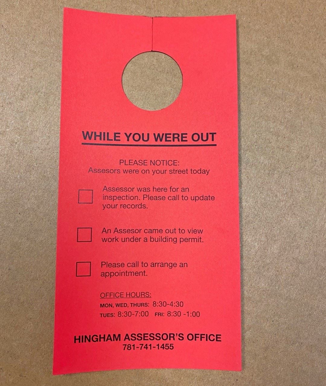 Assessor Door Card