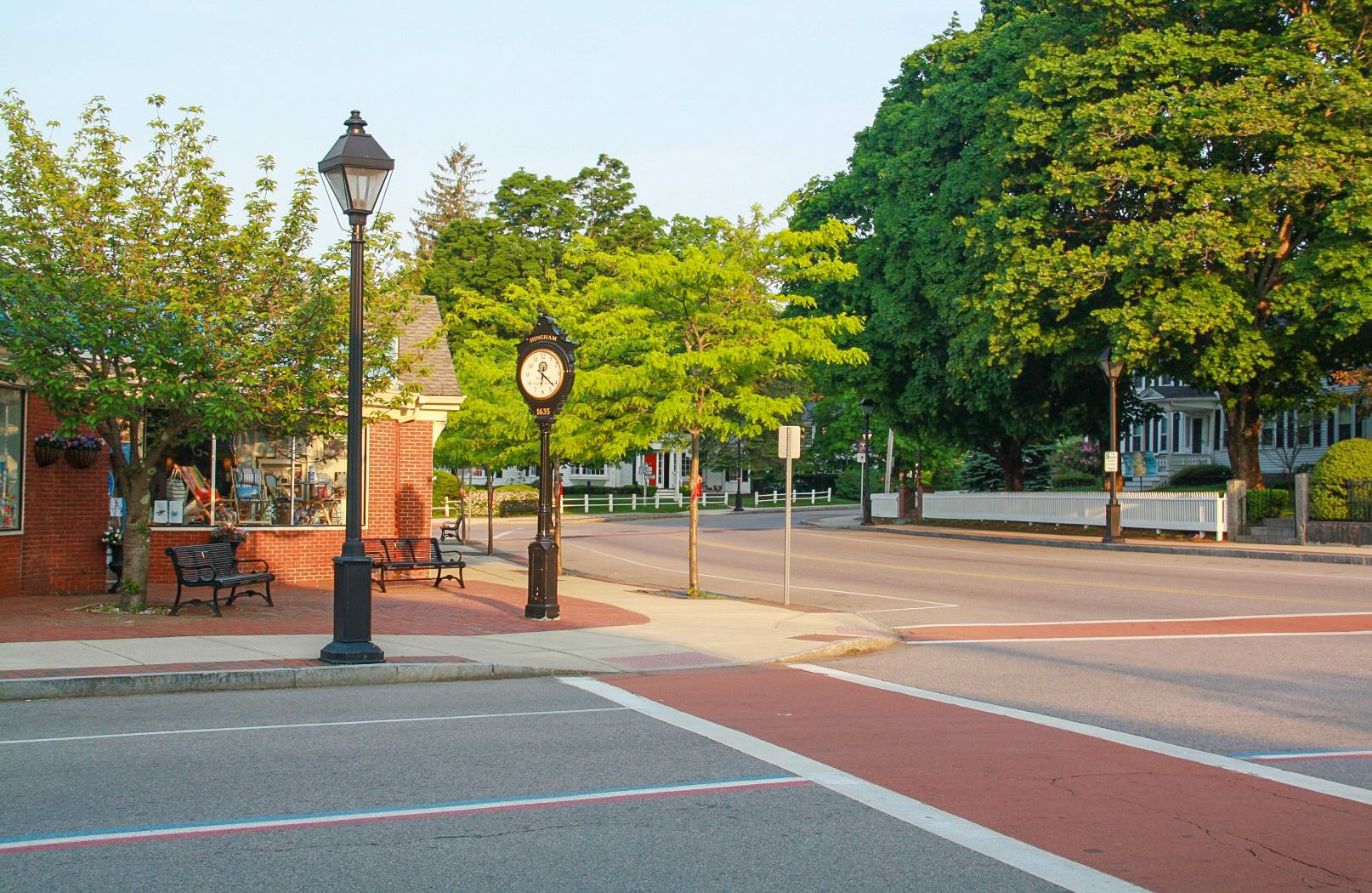 small town roads and shops