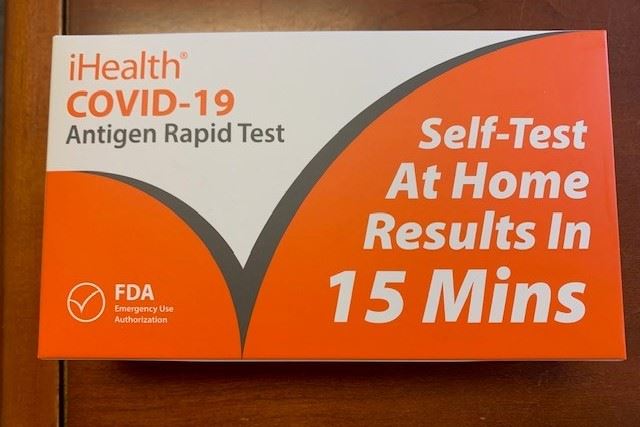 Box of covid antigen tests
