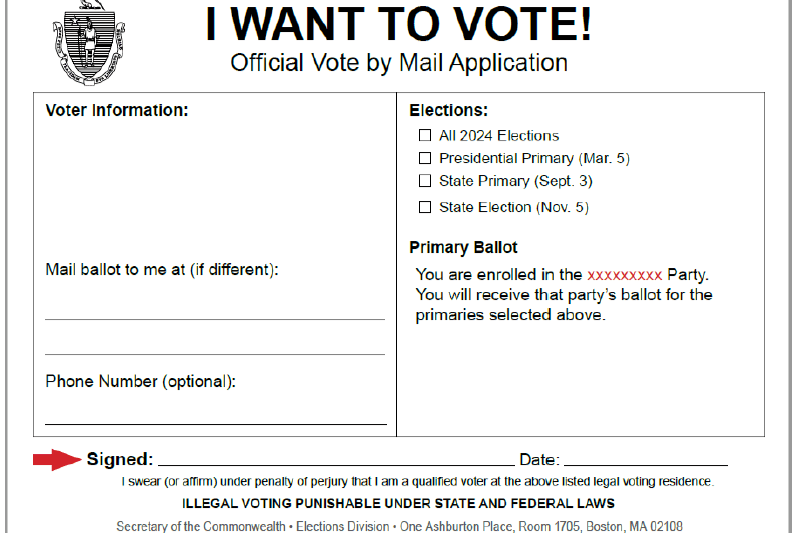 Vote by Mail Application Enrolled Party