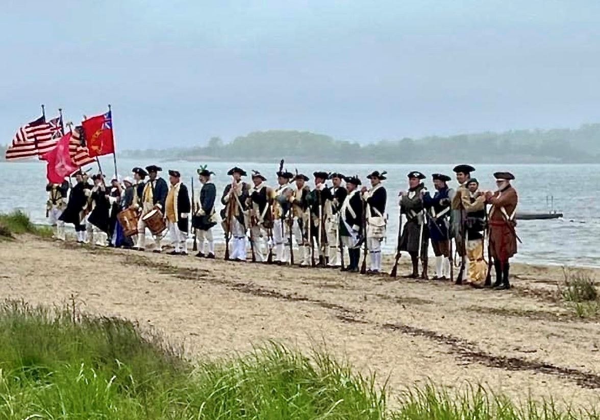 Hingham Militia gathers at the harbor