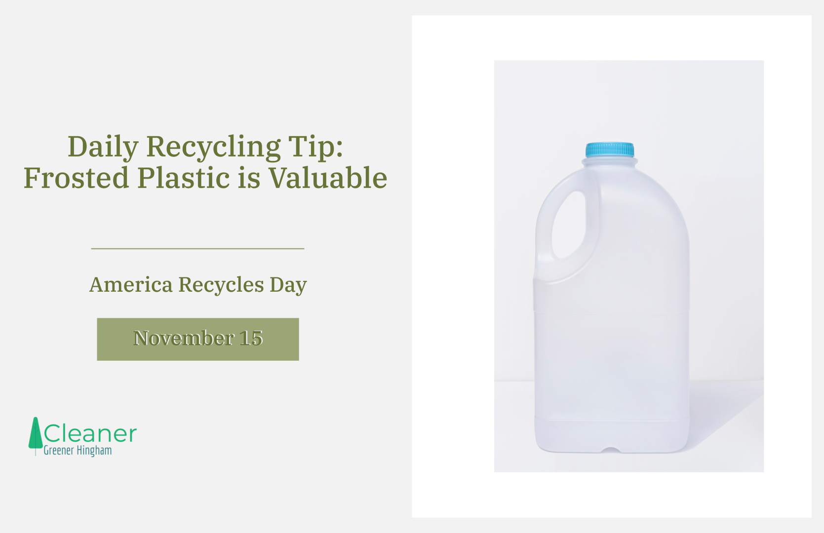 Recycling Tip Frosted Plastic is Valuable