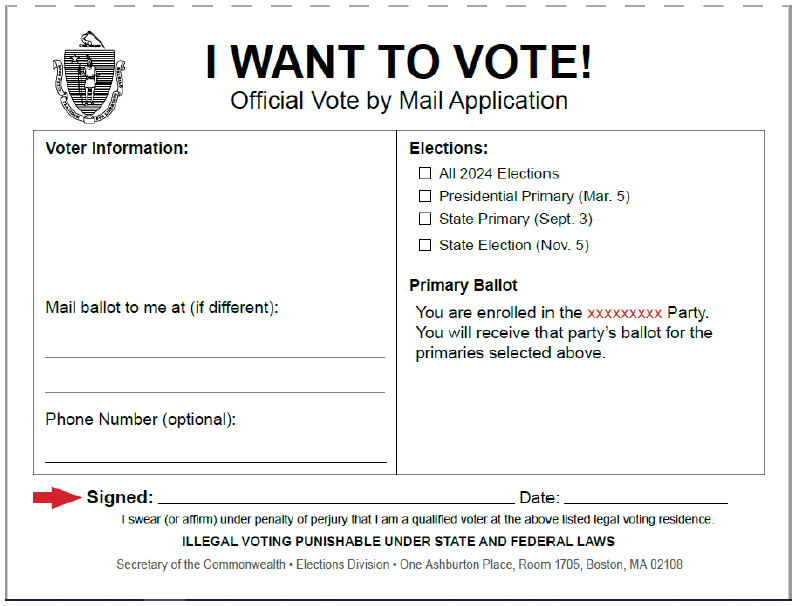 Vote by Mail Application Enrolled Party
