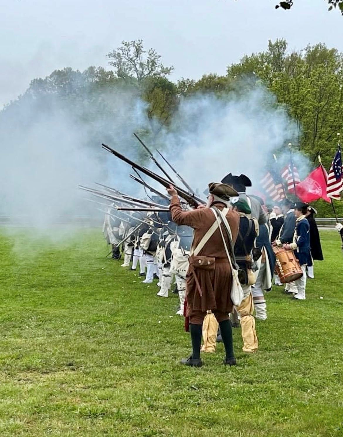 Hingham Militia firing a volley